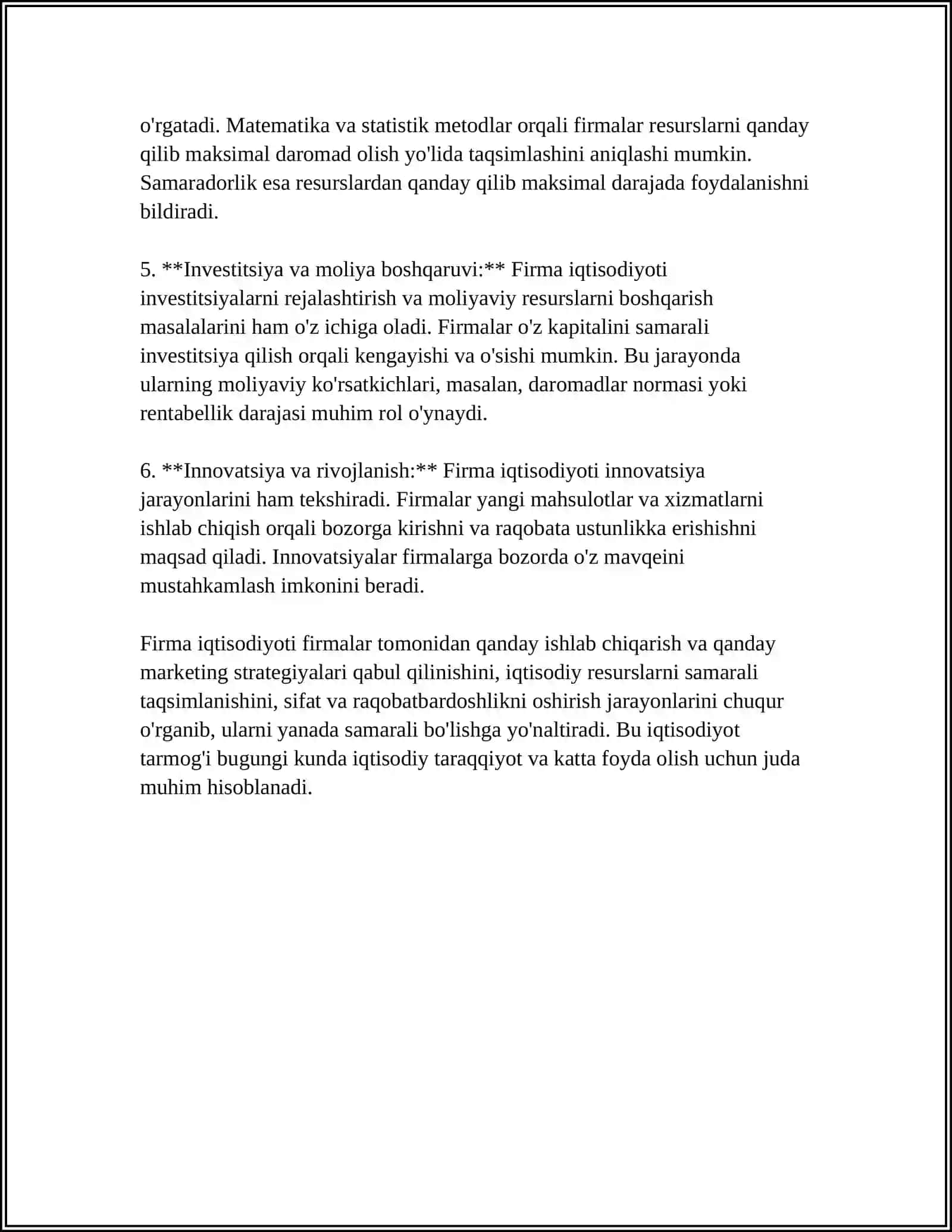 FIRMA IQTISODIYOTI FANINING MAQSADI, VAZIFALARI VA ORGANISH USULLARI 4