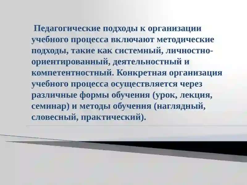 Педагогические подходы к организации учебного процесса 4