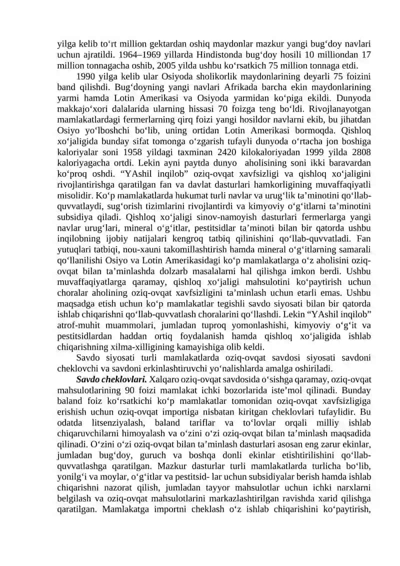 Jahon Mamlakatlari Oziq-Ovqat Xavfsizligi 4