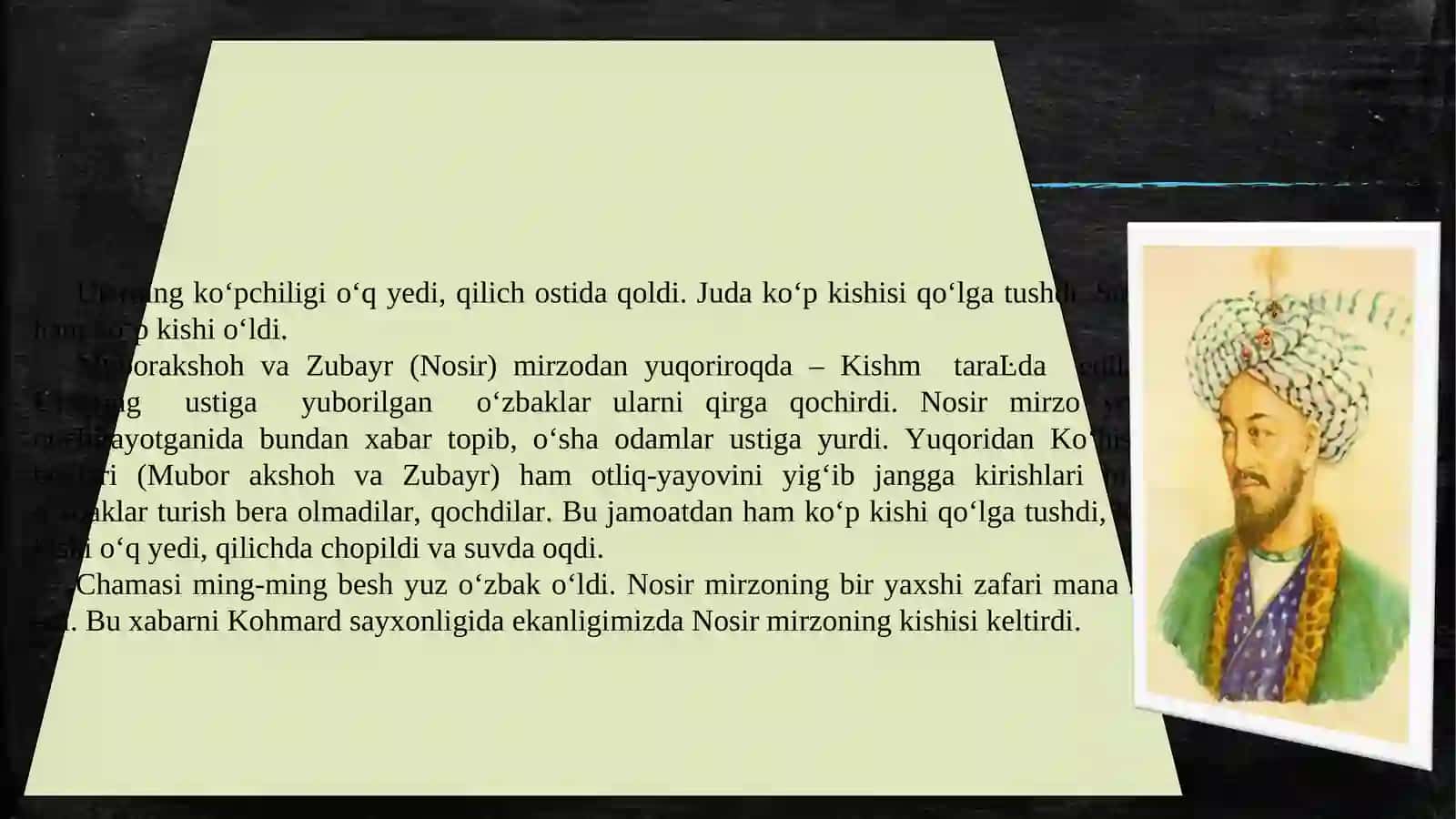 10-sinf Adabiyot fanidan Z. M. Boburning Boburnoma asari dars taqdimot 4