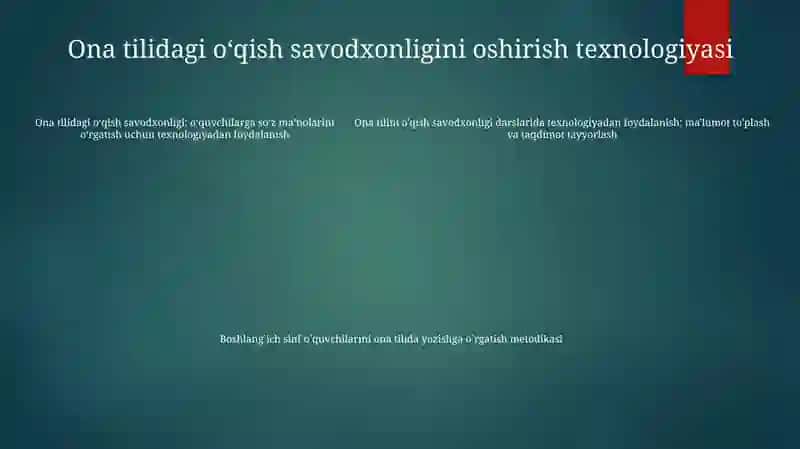 Ona Tili O'Qish Savodxonligi 4