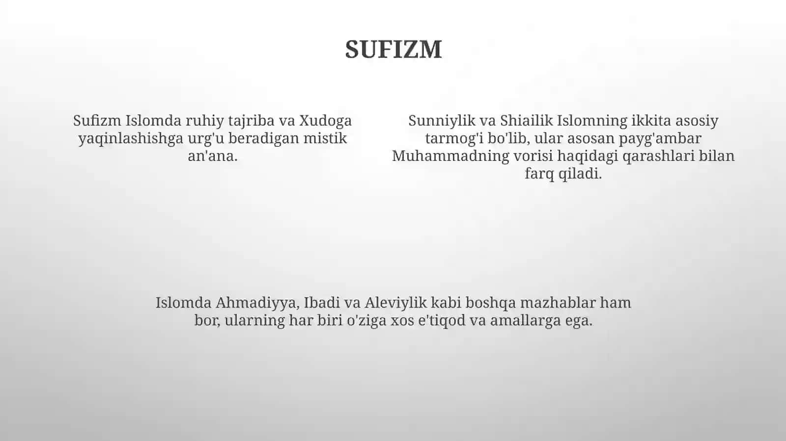 Islom ta'limotidagi asosiy mazxablar 4