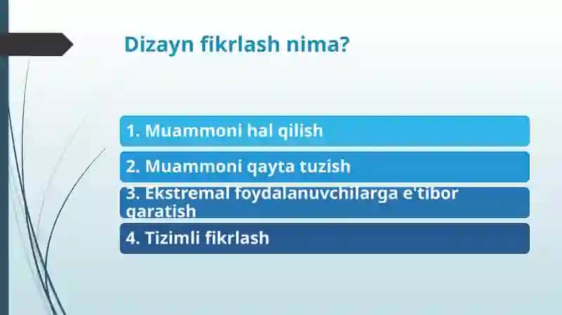 FIKRLASH DIZAYNI(“DESIGN THINKING”) 4
