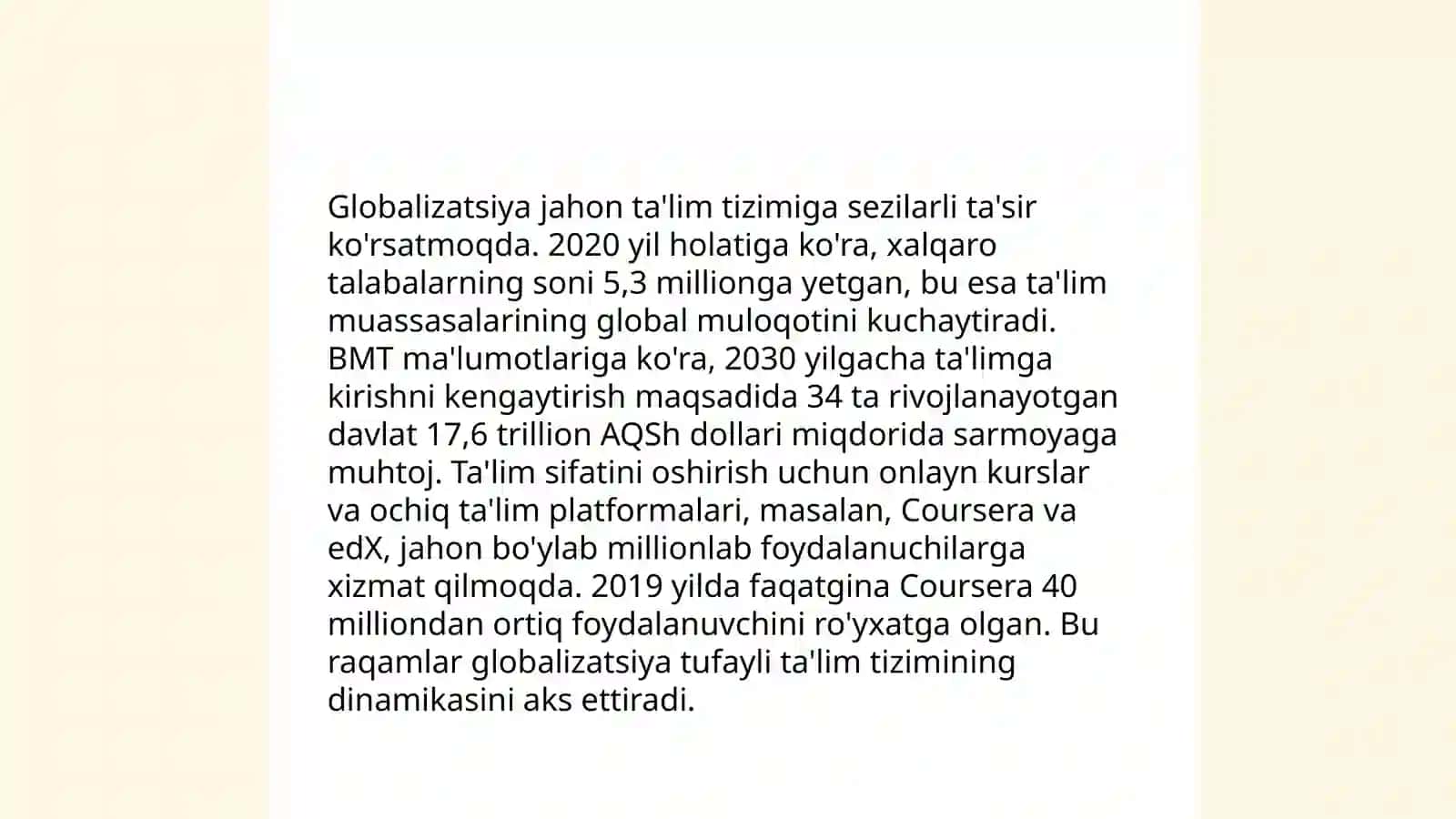 XX asr Jahon ta'lim tizimidagi global tendensiyalar 4