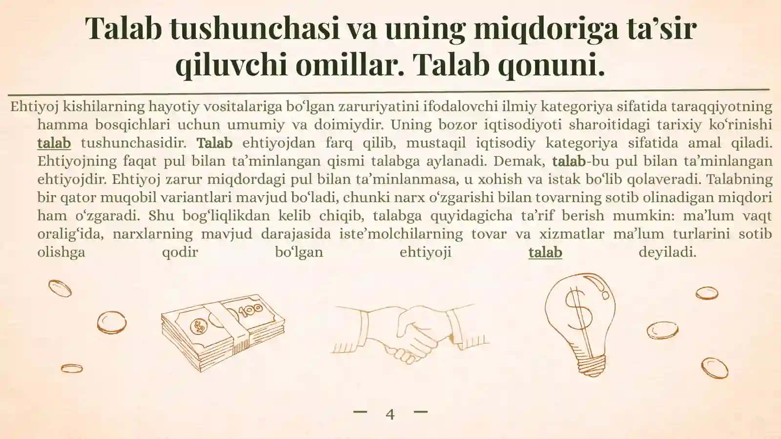 Talab va taklif nazariyasi 4