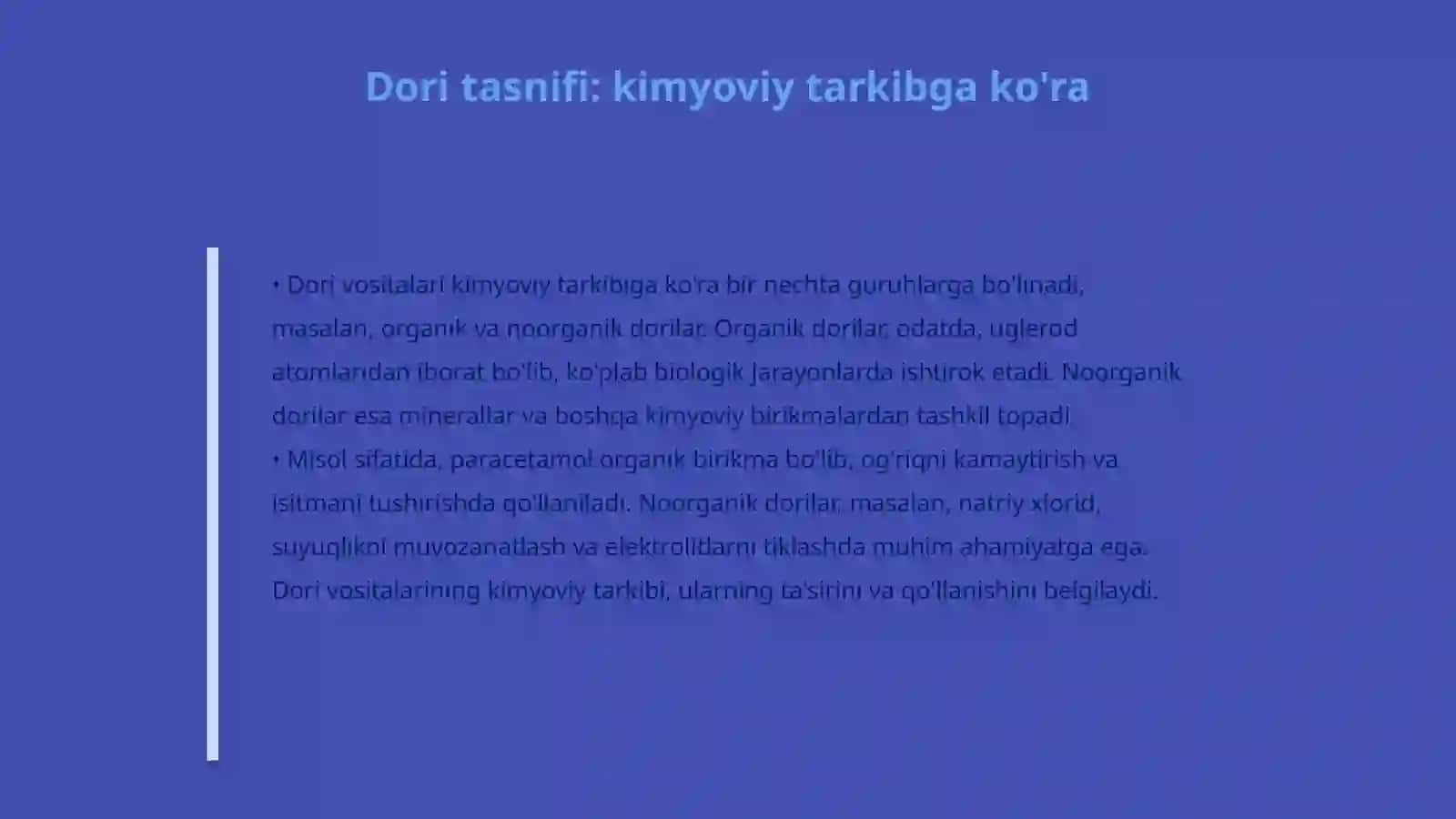 Dori nomlari va ularning tasnifi 4