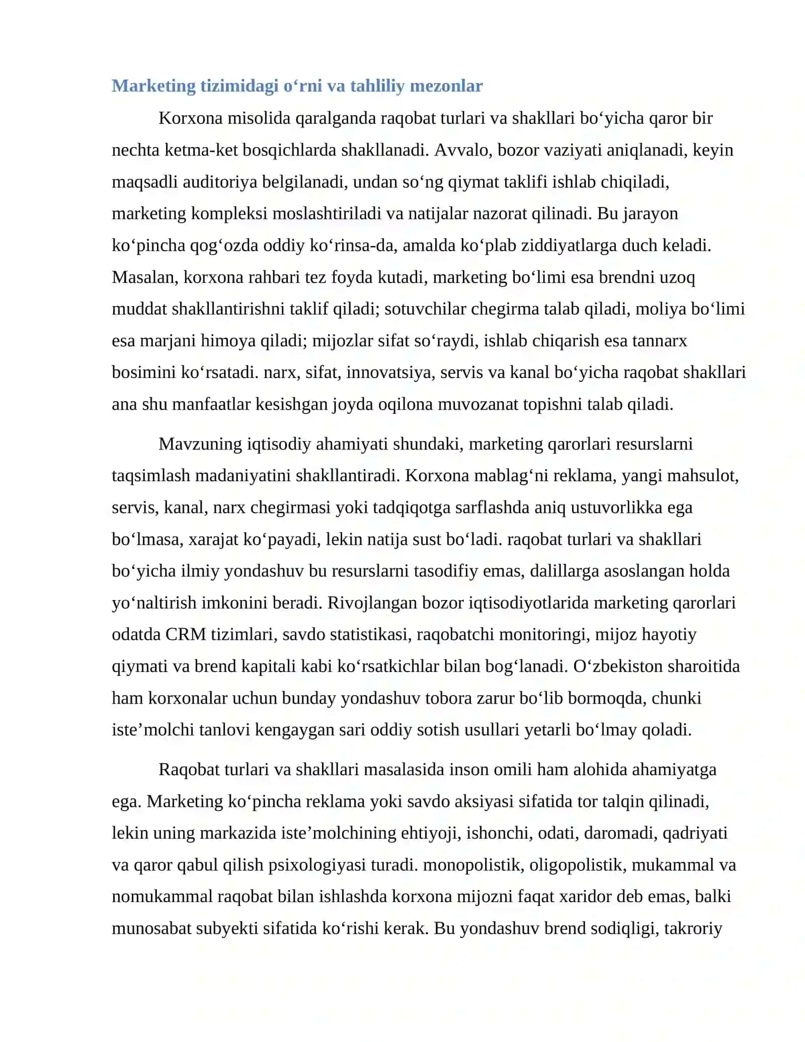 Raqobat turlari va shakllari 4