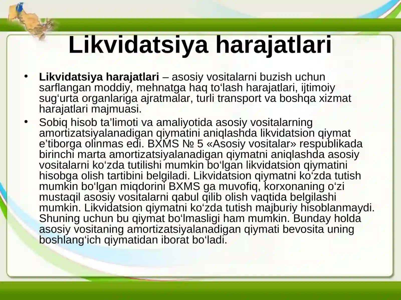 Amortizatsiya - asosiy vositalarning eskirishi 4