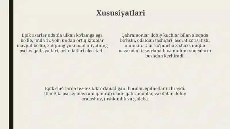Adabiy epik asarlar 4