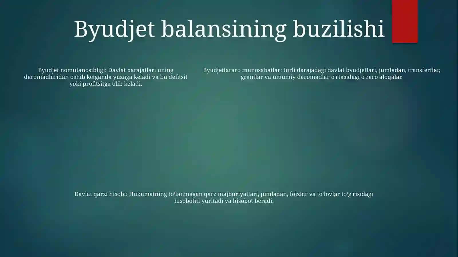 Byudjetlararo Munosabatlar HamdaQarzlarHisobi 4