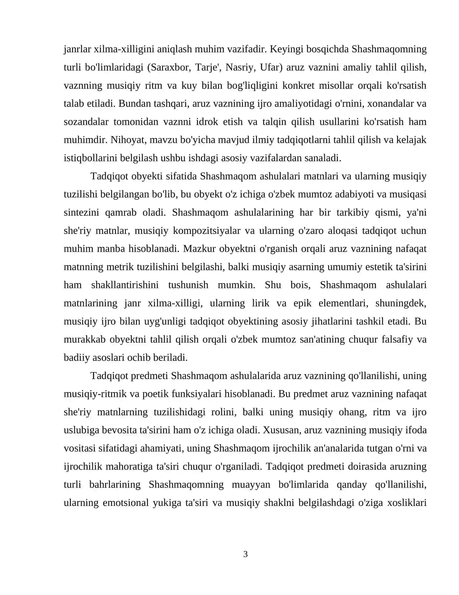 Shashmaqom ashulalarida aruz vaznining o'rni 4