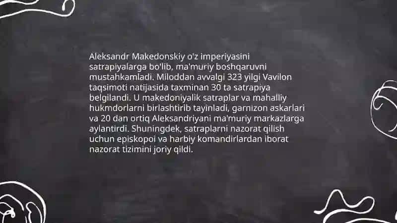 Aleksandr Makedonskiy boshqaruv faoliyati 4