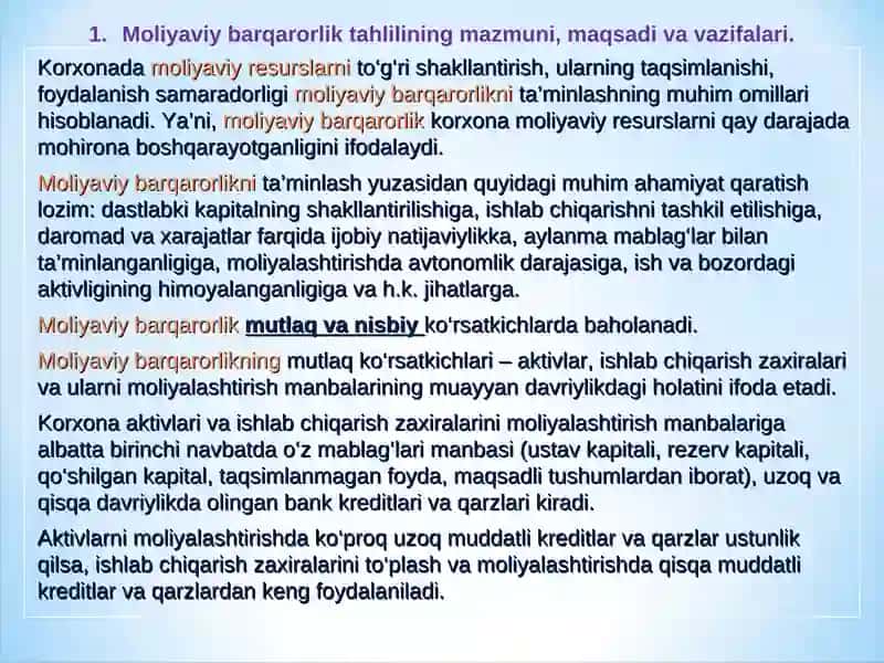 Moliyaviy Barqarorlik Tahlili 4