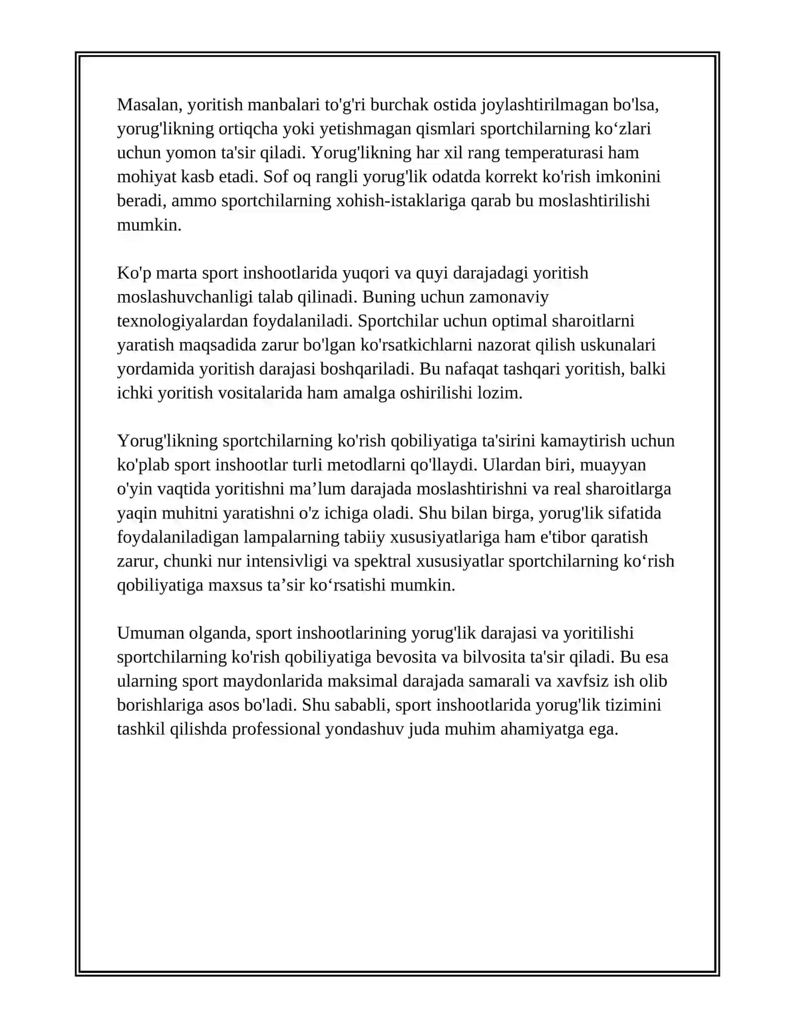 SPORT INSHOOTLARINI YORITILISHINING 4