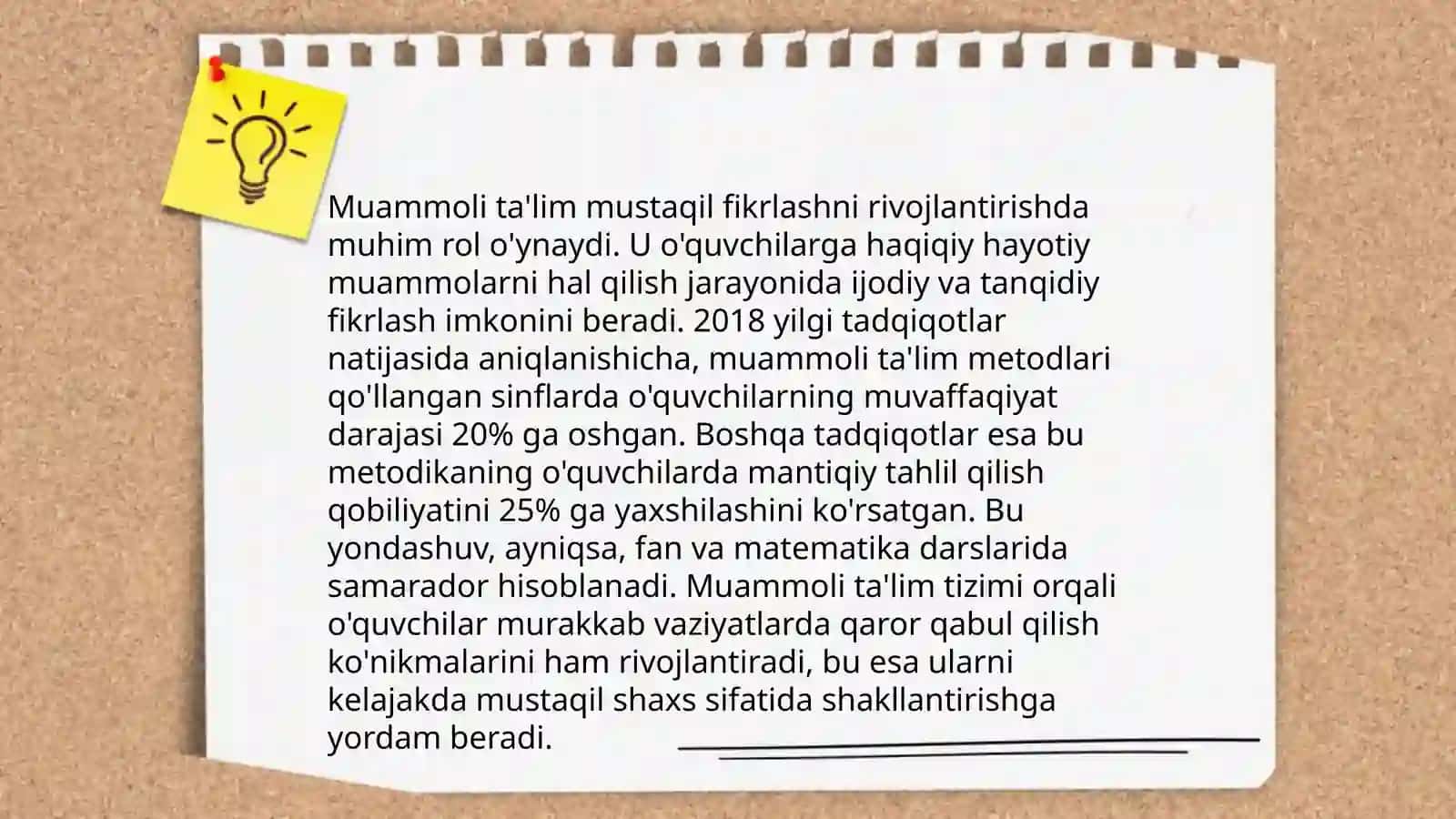 Muammoli Ta'limning O'rni 4