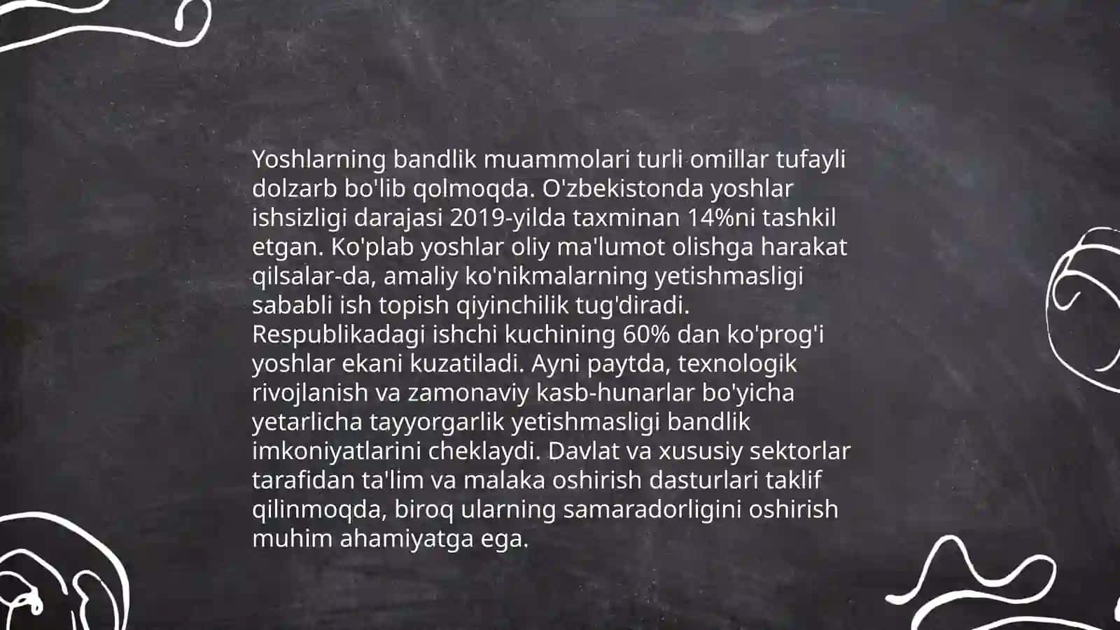 Ta'lim va bandlik sohasida yoshlar muvozanati 4