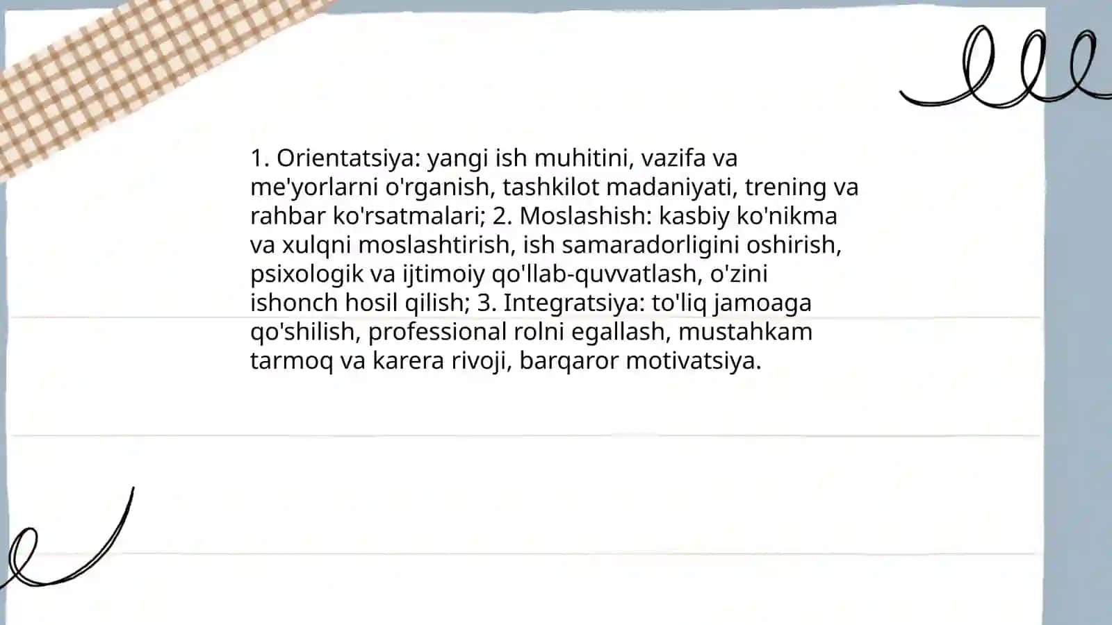 Kasbiy moslashish jarayoni 4