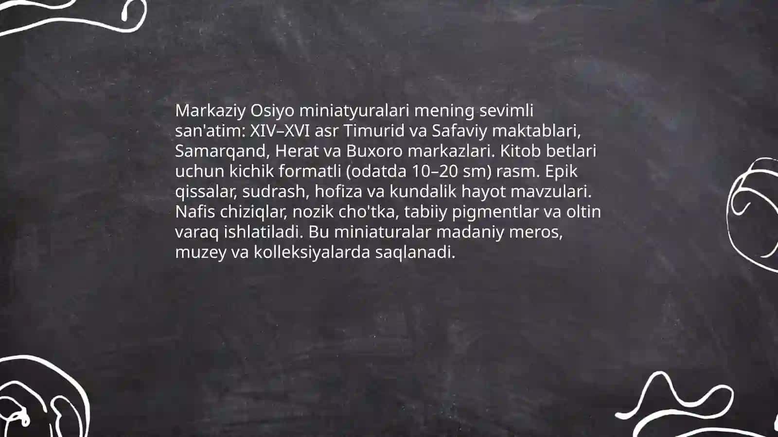 Mening sevimli san'at O'zbek xalq amaliy san'ati 4