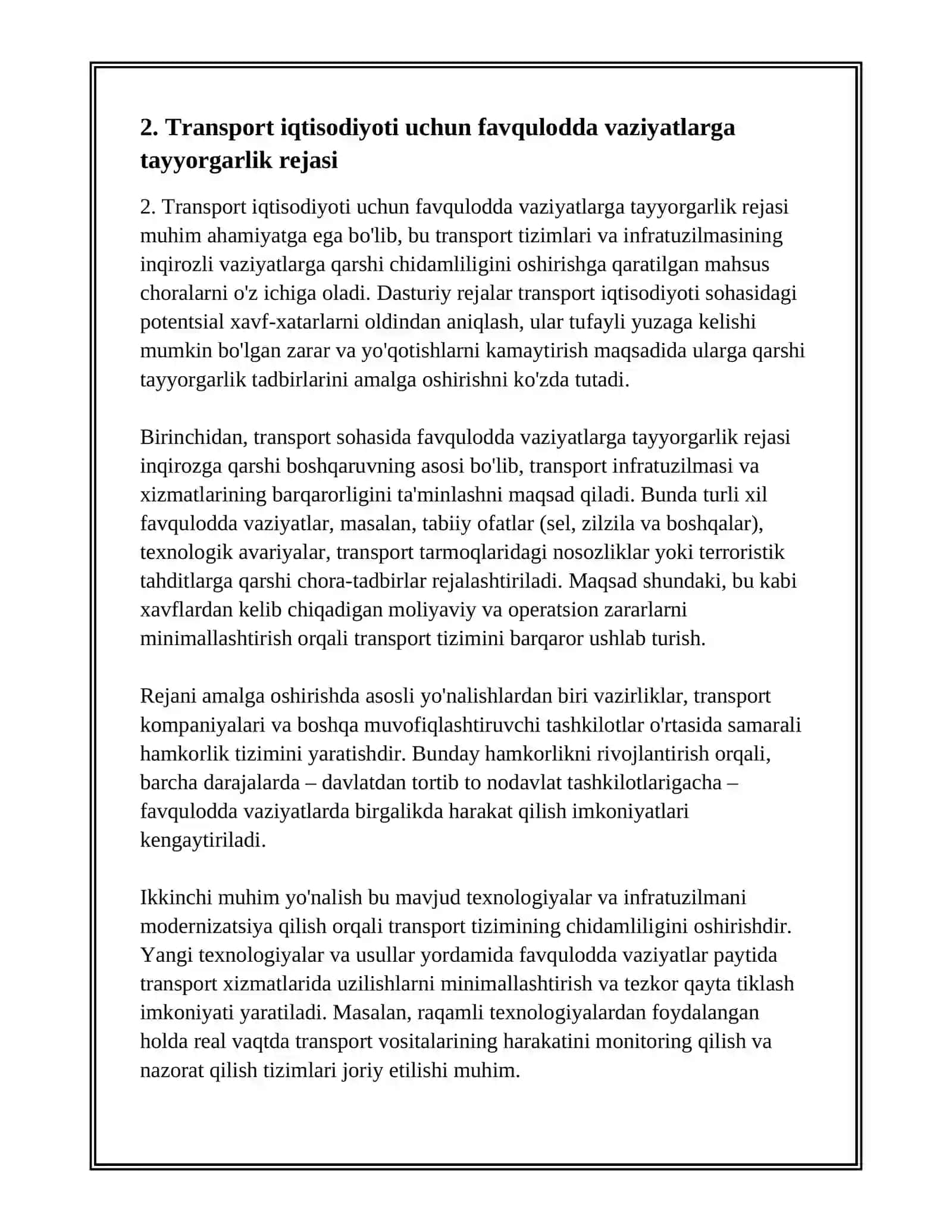 TRANSPORT IQTISODIYOTI SOHASIDA INQIROZGA QARSHI BOSHQARUV 4