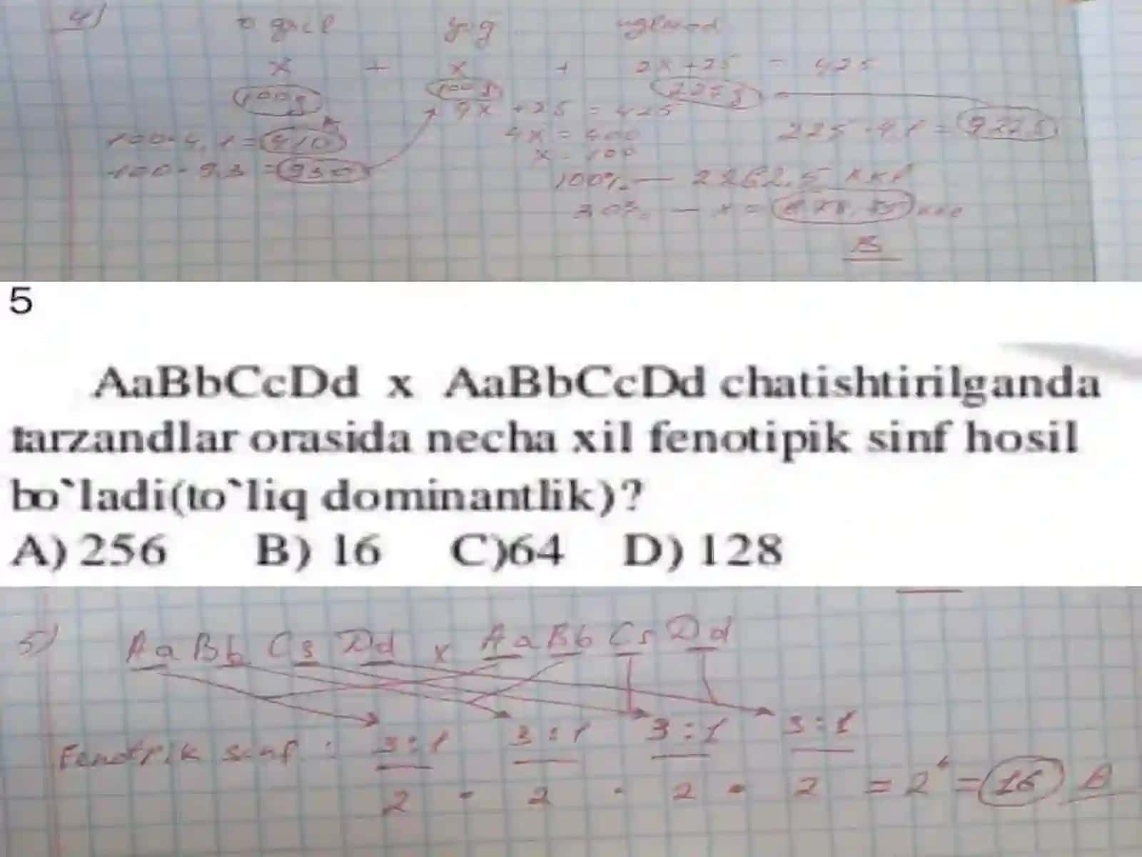Biologiya fanidan test savollari 4