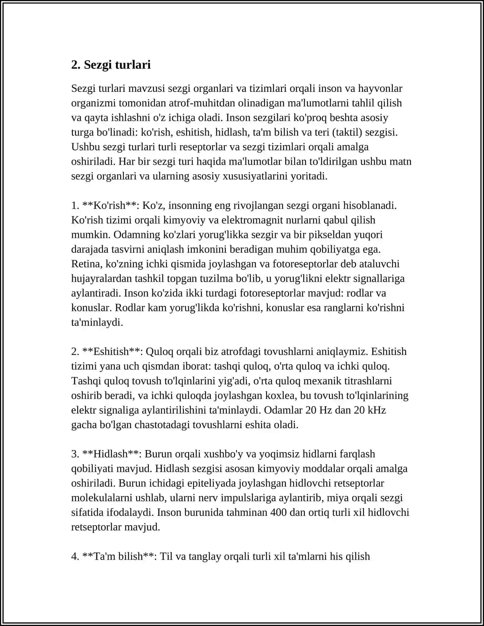 Sezgi Turlari va Uning Qonunlari 4
