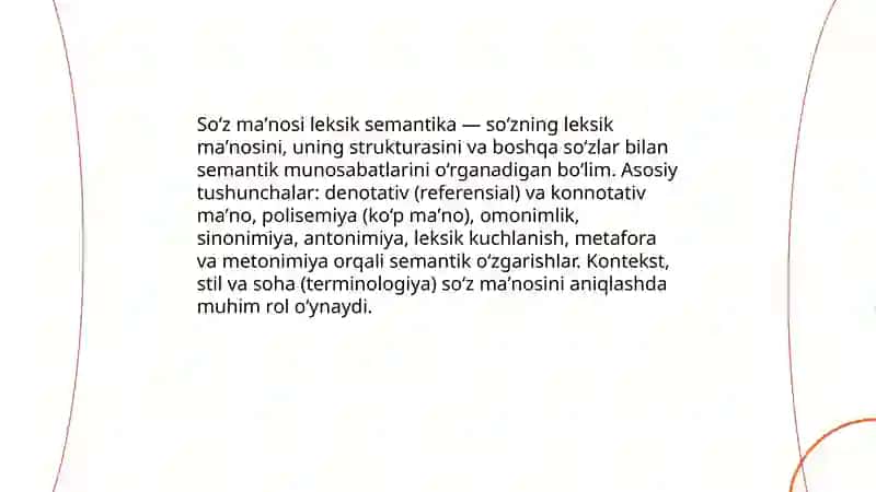 Leksikologiya - soʻzshunoslik 4