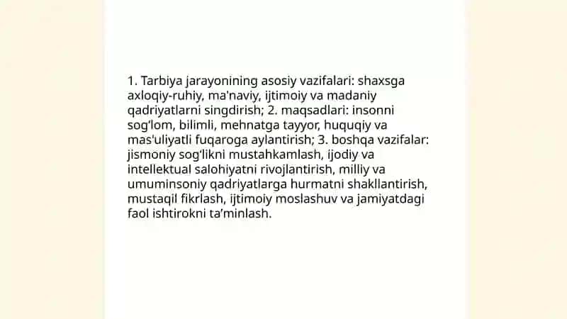 Tarbiya jarayonining mohiyati va mazmuni 4