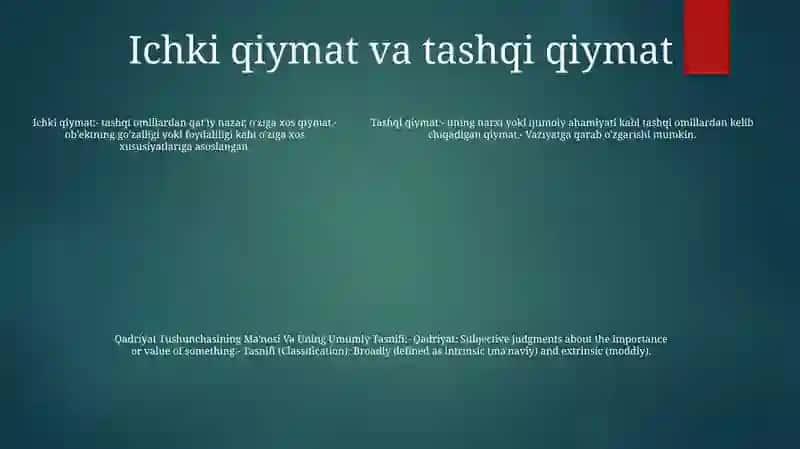 Qadriyat Tushunchasining MaʼNosi Va Uning Umumiy Tasnifi 4