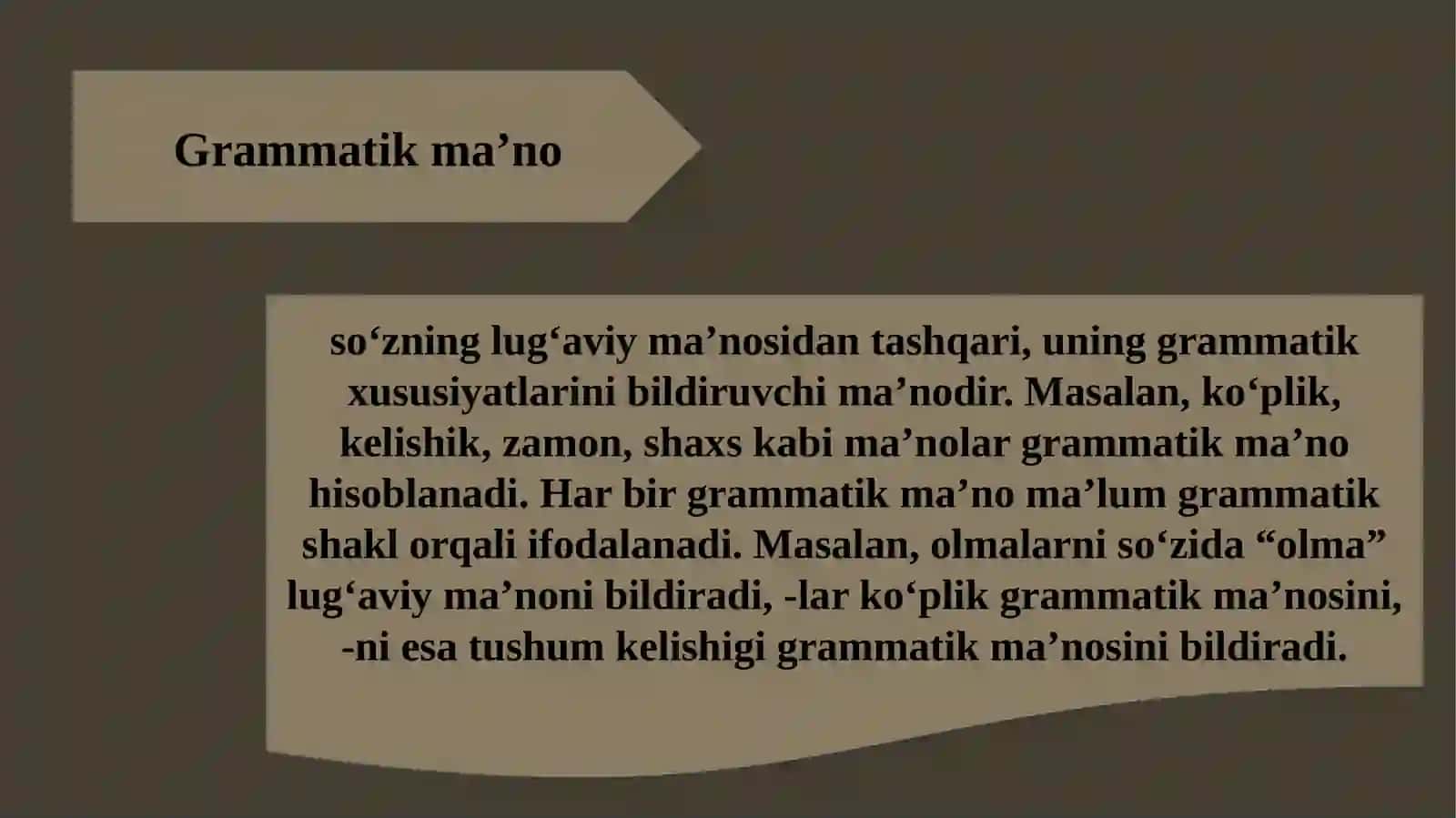 Taqdimot. Grammatik ma’no. So‘zning morfologik tarkibi 4