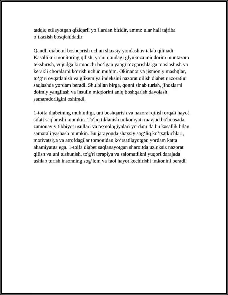 HANDLING DIABET, TURLARI VA FARQLARI 4