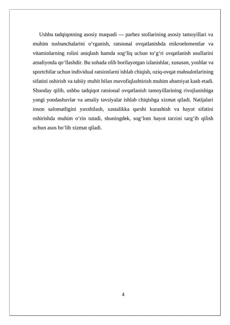 PARHEZ STOLLARI. RATSIONAL OVQATLANISH 4