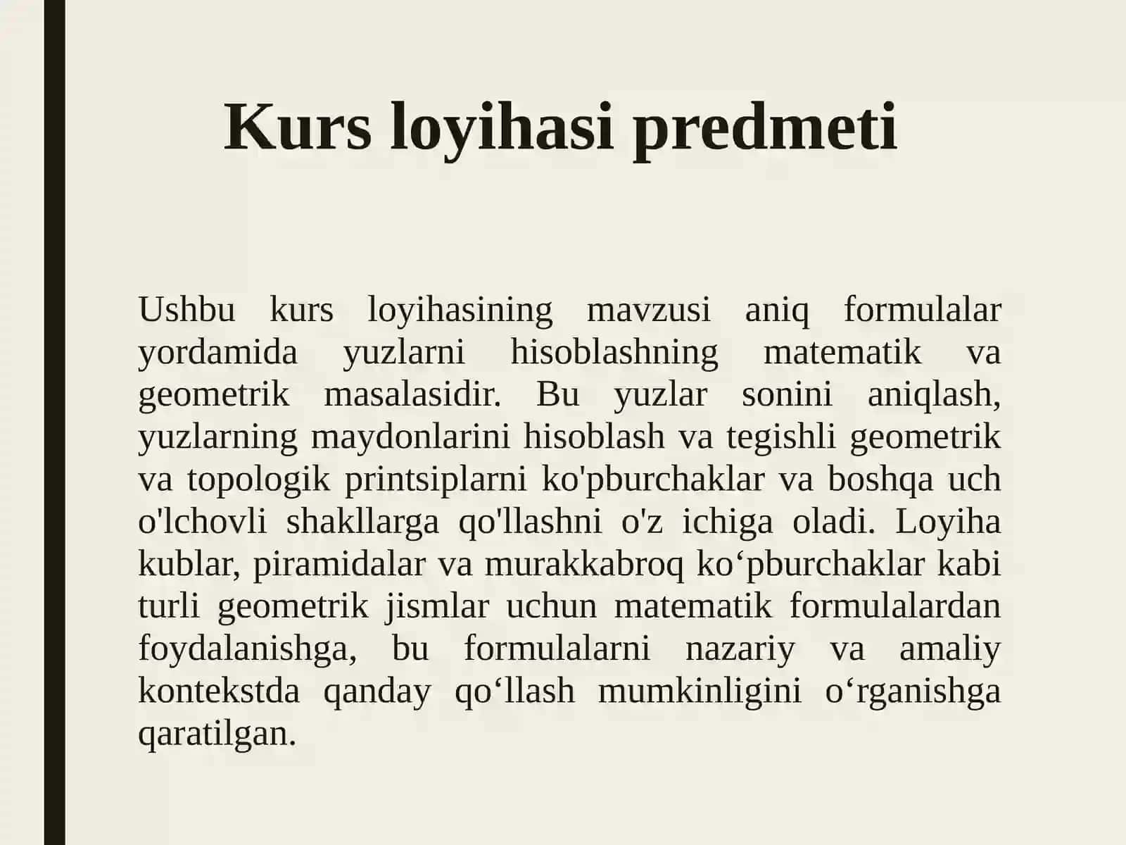 “YUZLARNI FORMULA YORDAMIDA HISOBLASHGA DOIR MASALALAR” 4