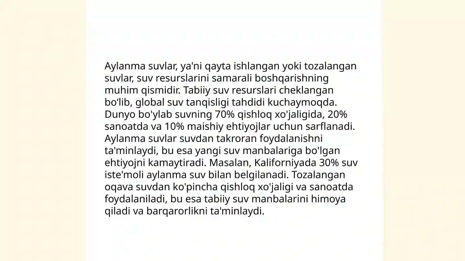 Aylanma suvlarning tozaligi 4