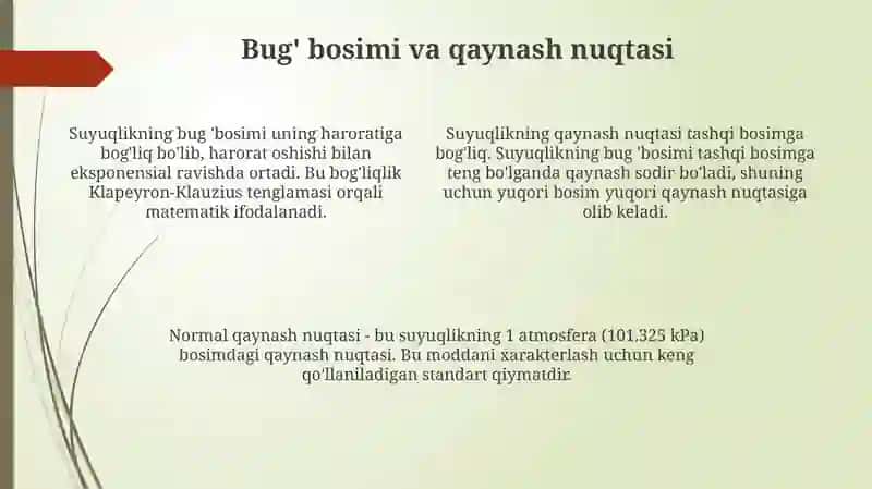 Suyuqlik va Gaz Muvozanati 4