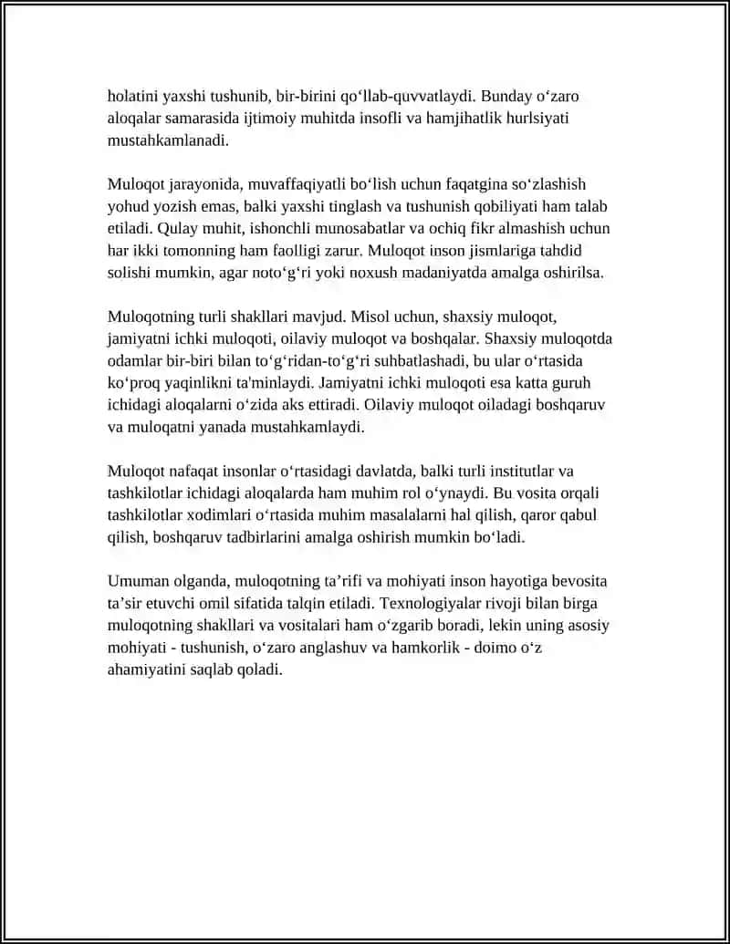 MULOQOT HAQIDA TUSHUNCHA 4