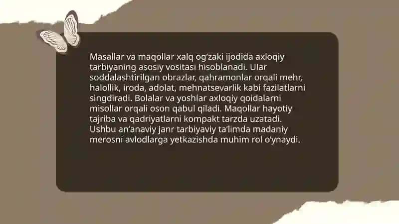 Xalq ogʻzaki ijodida ta'lim tarbiya 4