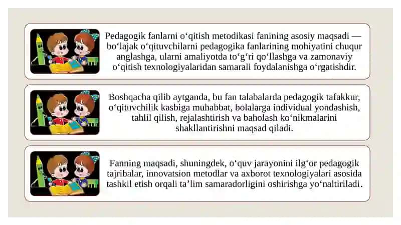 PEDAGOGIK FANLARNI O‘QITISH METODIKASI 4