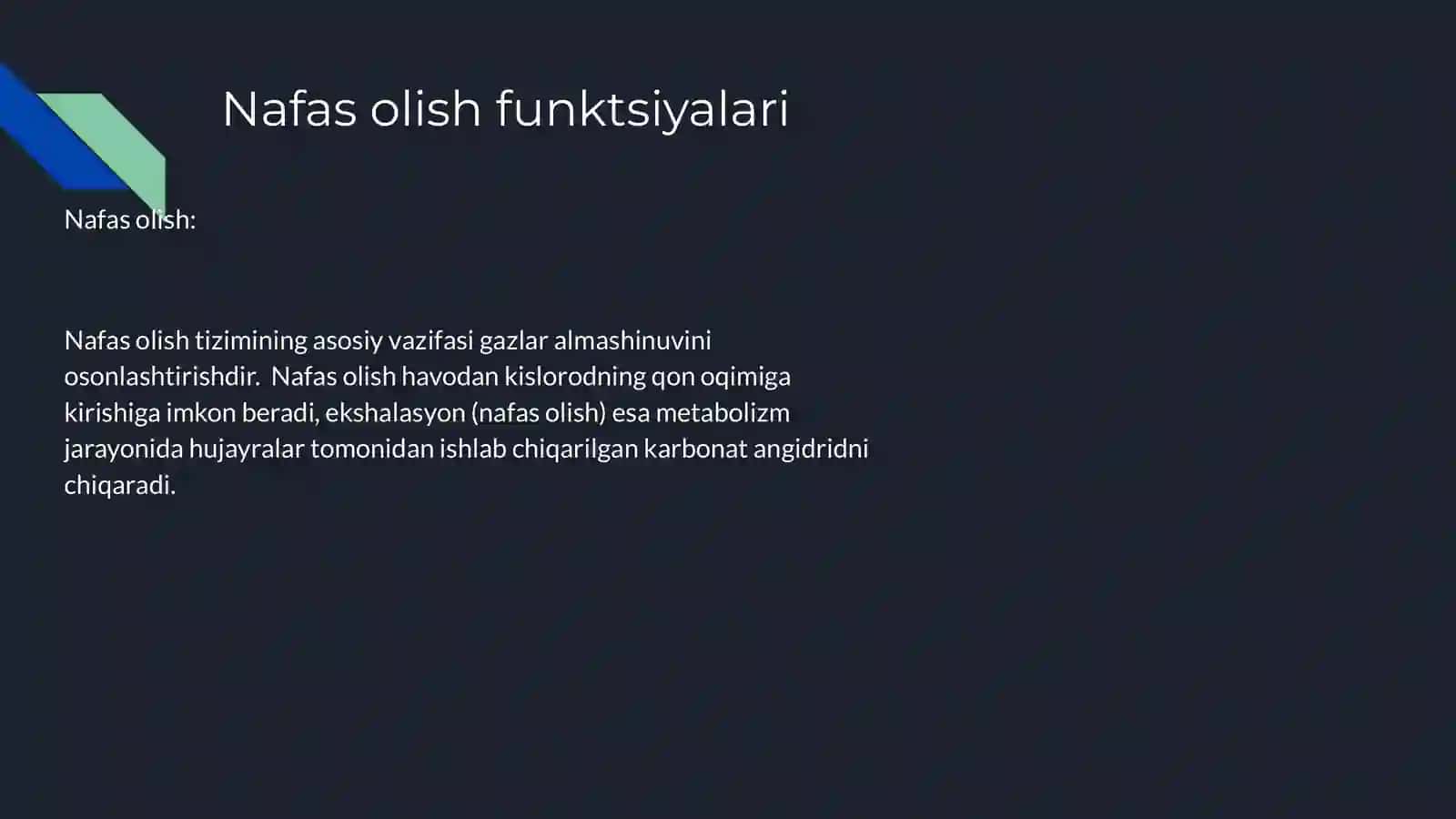Nafas yöllarıga kıruvchı a'zolar 4