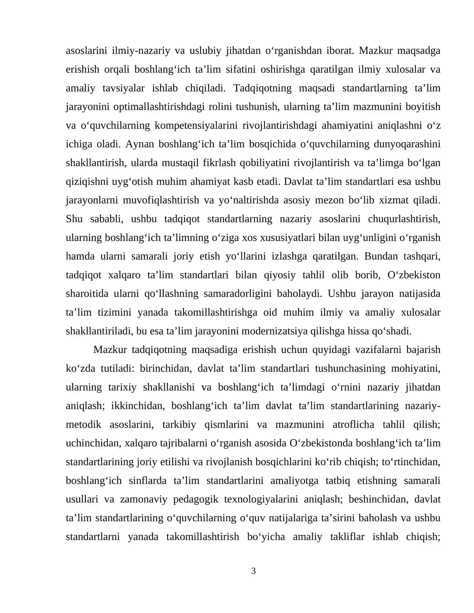 DAVLAT TA’LIM STANDARTLARI (BOSHLANG‘ICH TA’LIM) NING MOHIYATI VA MAZMUNI 4