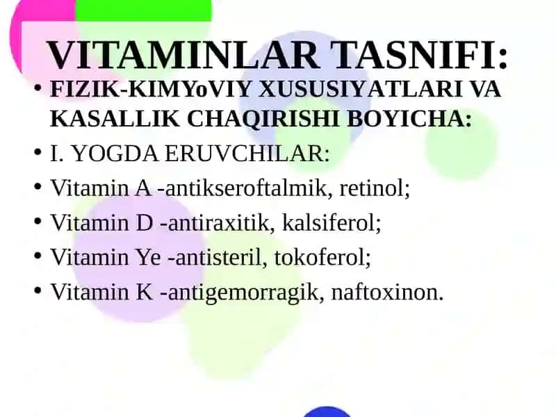 VITAMINLAR NOMENKLATURASI 4