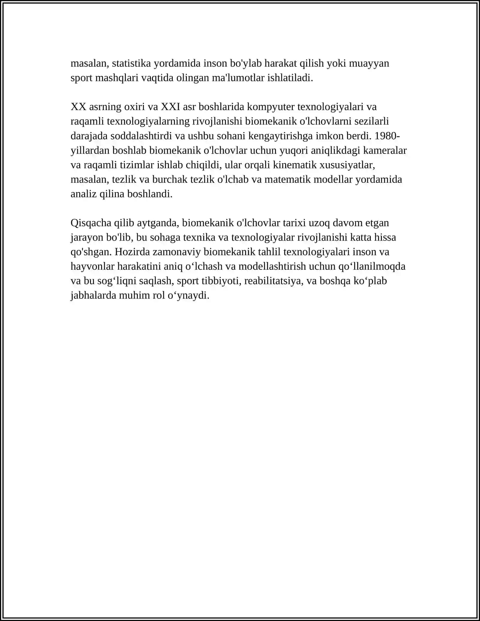 BIOMEXANIKADA O’LCHASHLAR 4