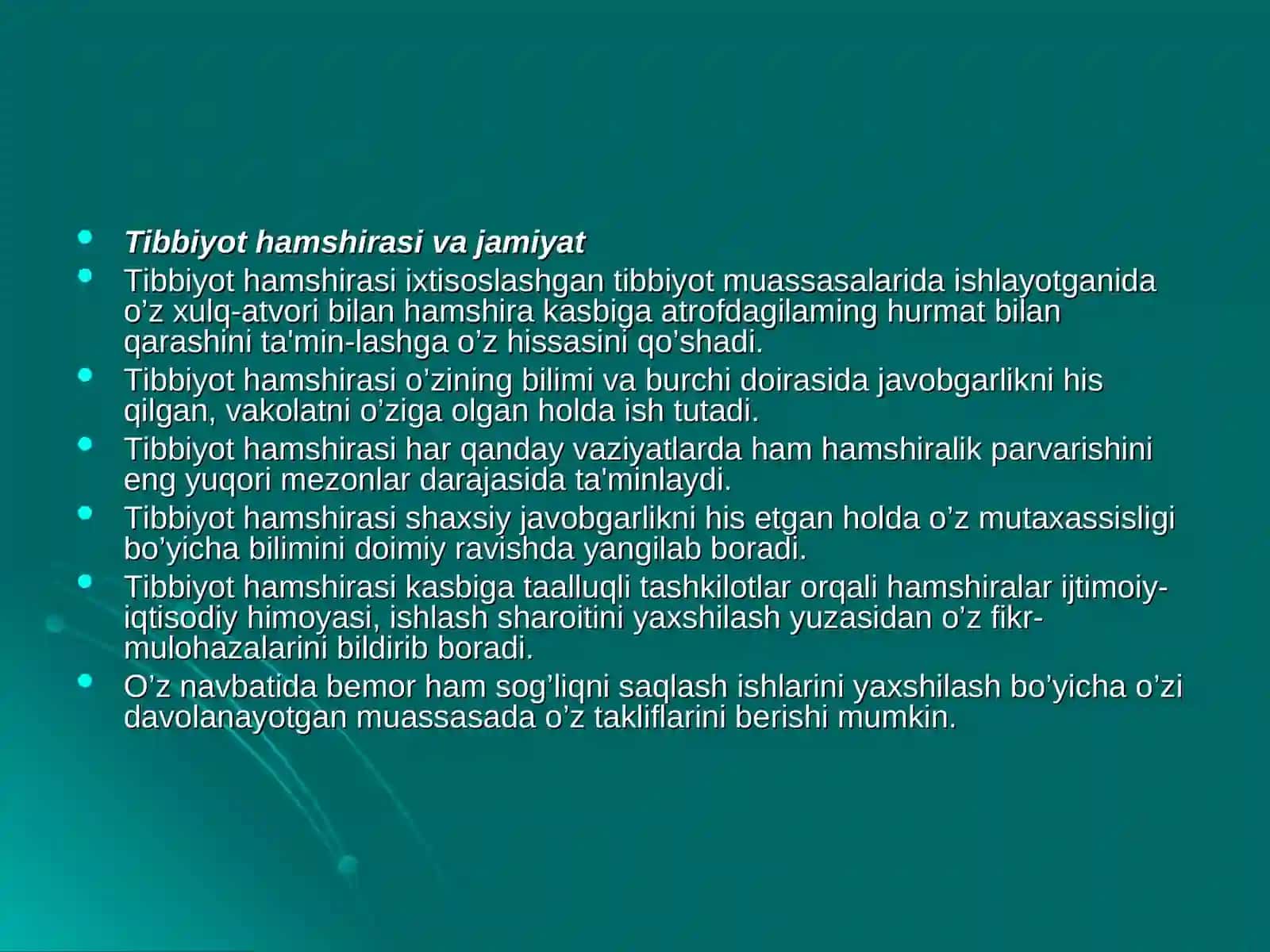 Tibbiyot hamshirasi va bemor huquqlari 4