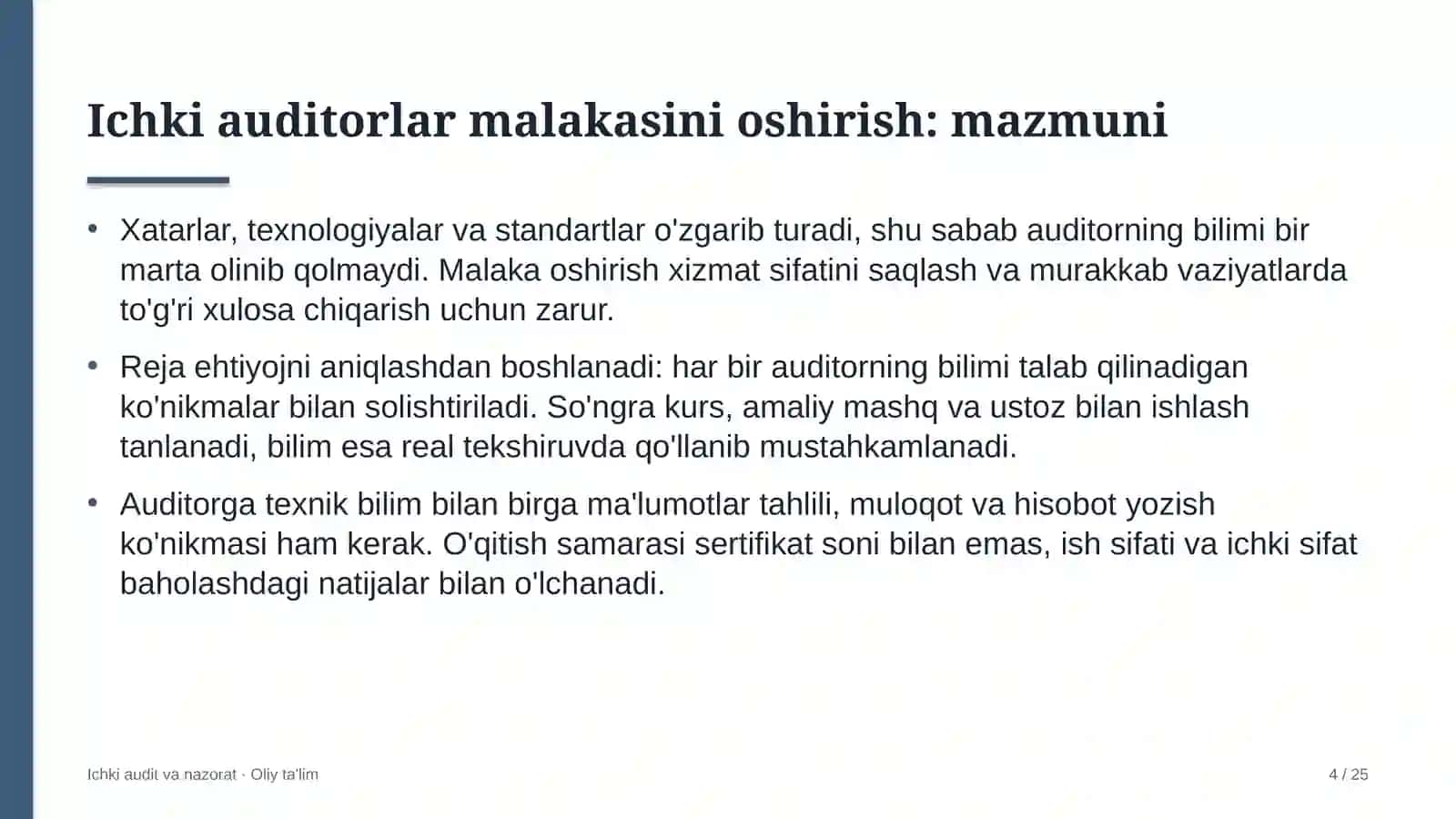 yetkazib berish xizmatlarida ichki auditorlar malakasini oshirish 8497 4