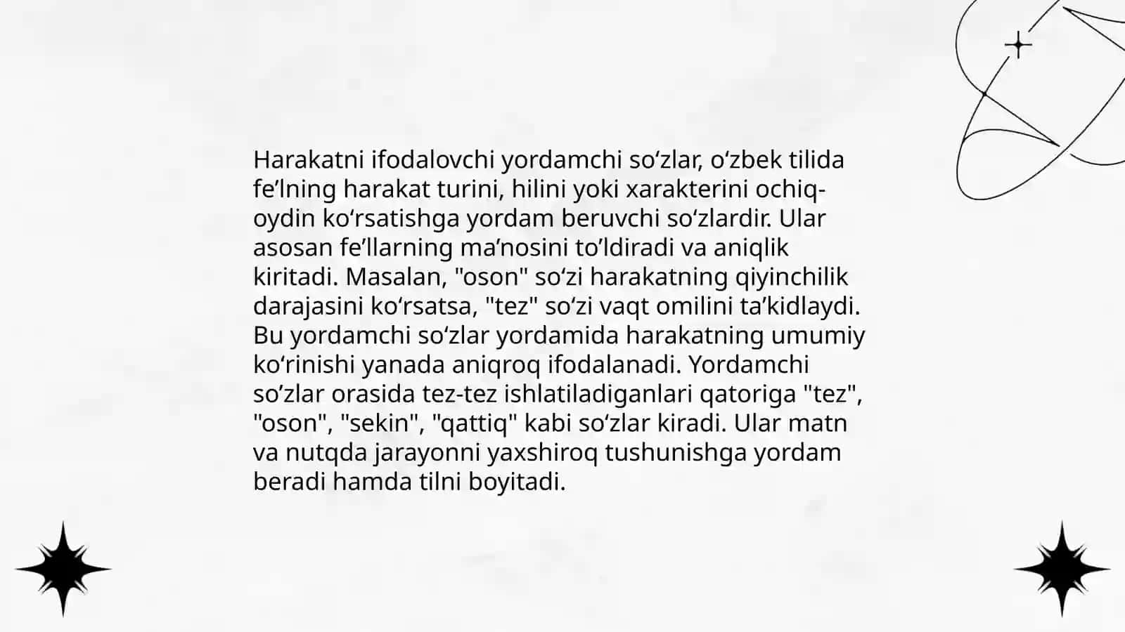 Yordamchi soʻzlar tasnifi 4