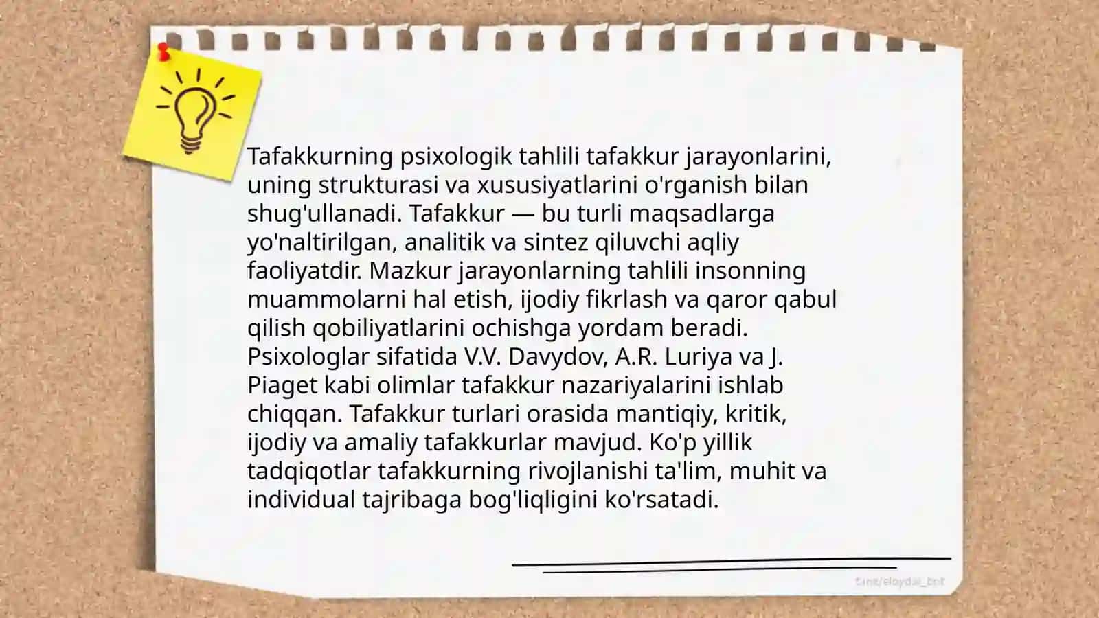 Tafakkur turlari, shakllari va operatsiyalari 4