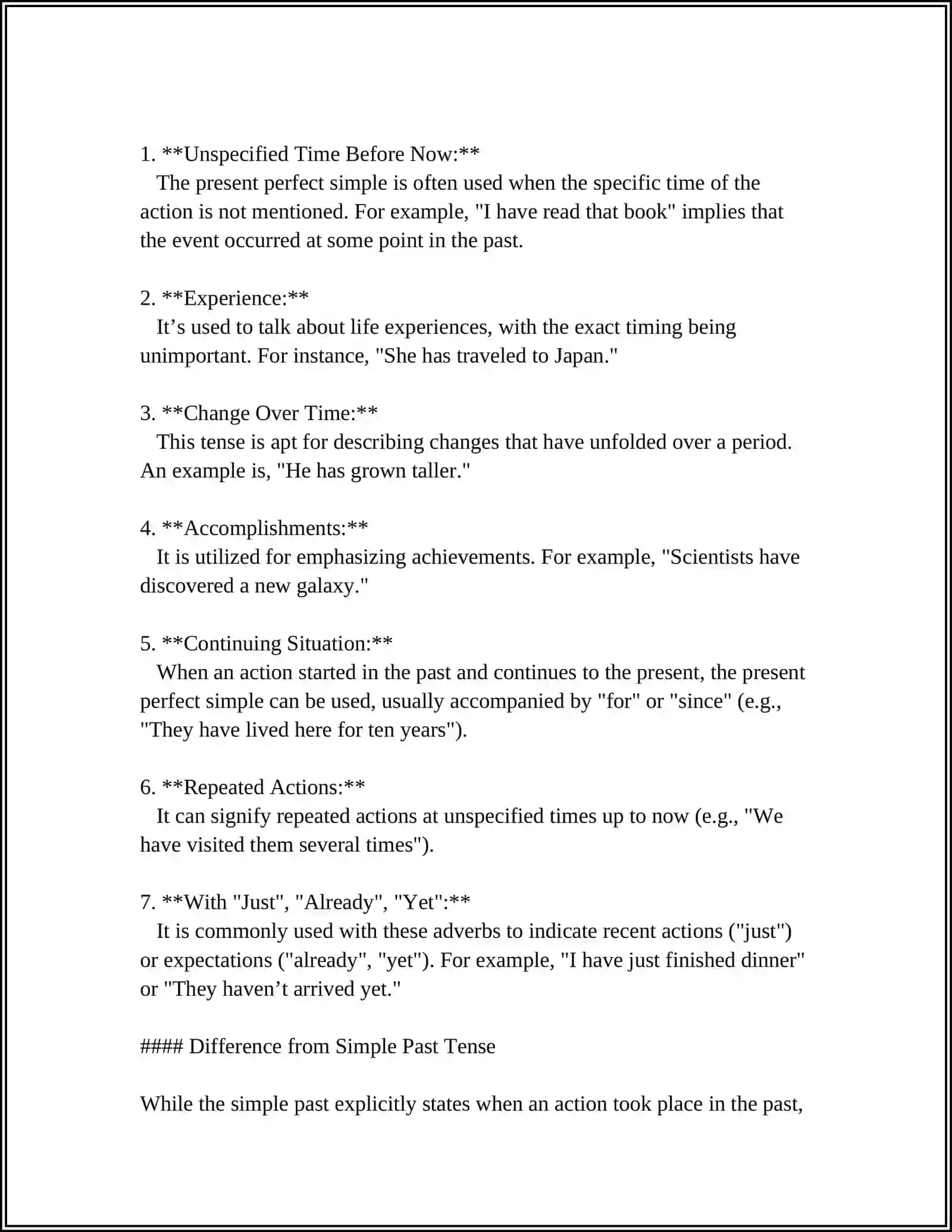 PERFECT SIMPLE AND PERFECT CONTINUOUS TENSES 4