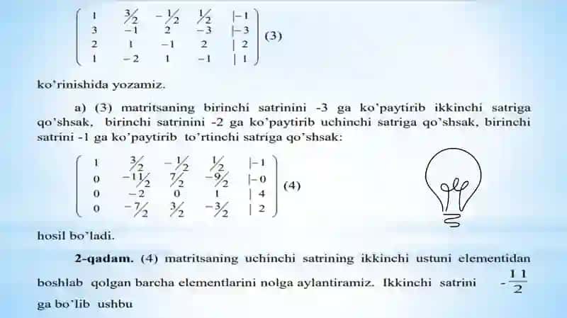 Chiziqli Tenglamalar Sistemasi 4