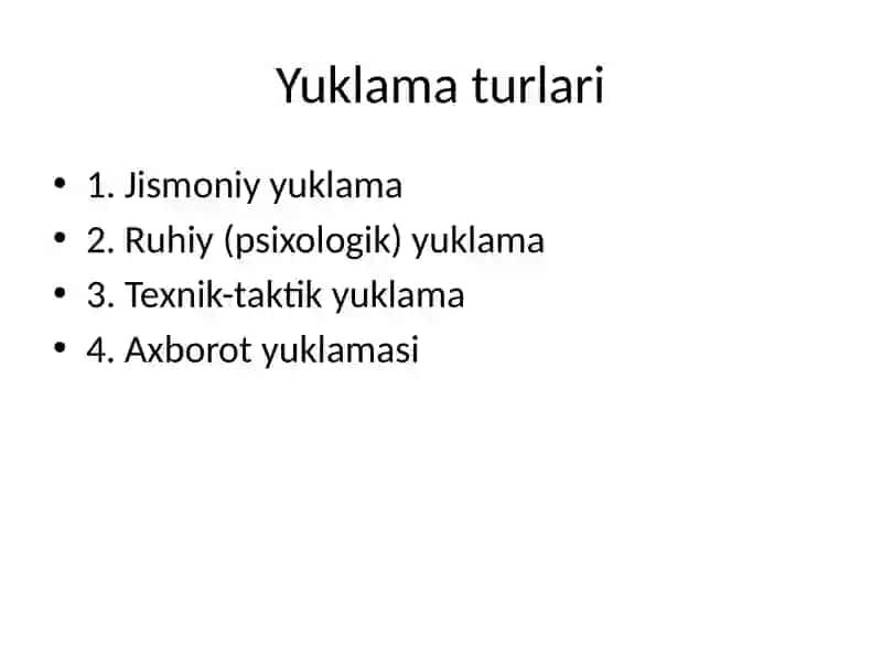 Yuklama va uni belgilovchilari 4