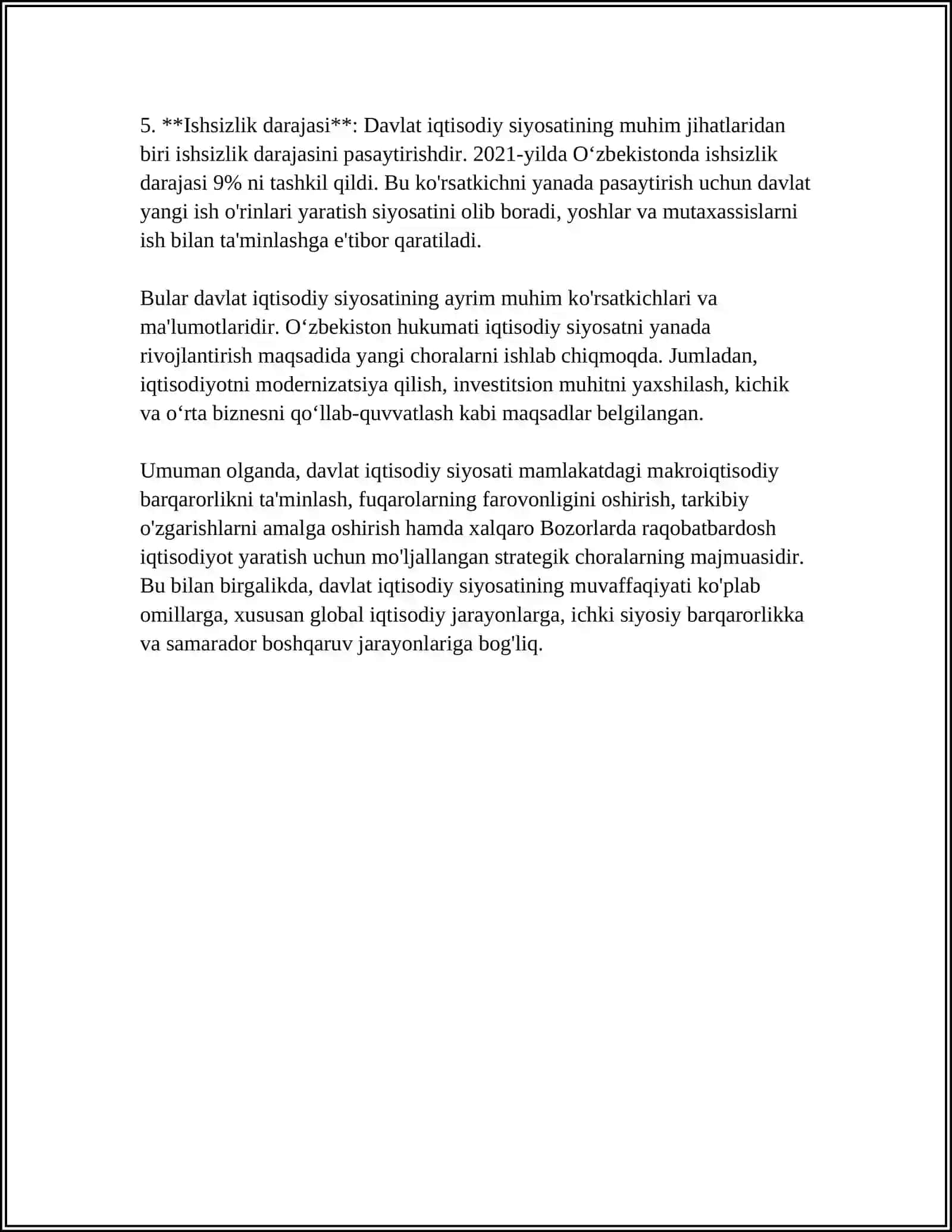 IQTISODIYOTNI DAVLAT TOMONIDAN TARTIBLANISHINI CHORA TADBIRLARI 4