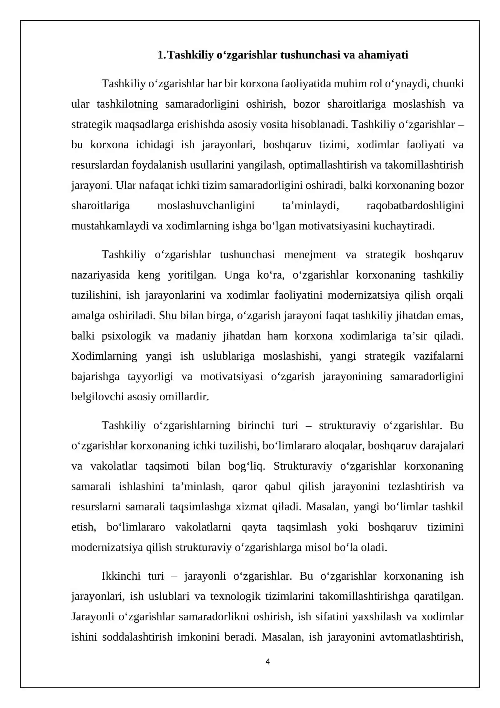 Tashkiliy o‘zgarishlar jarayonini boshqarish 4